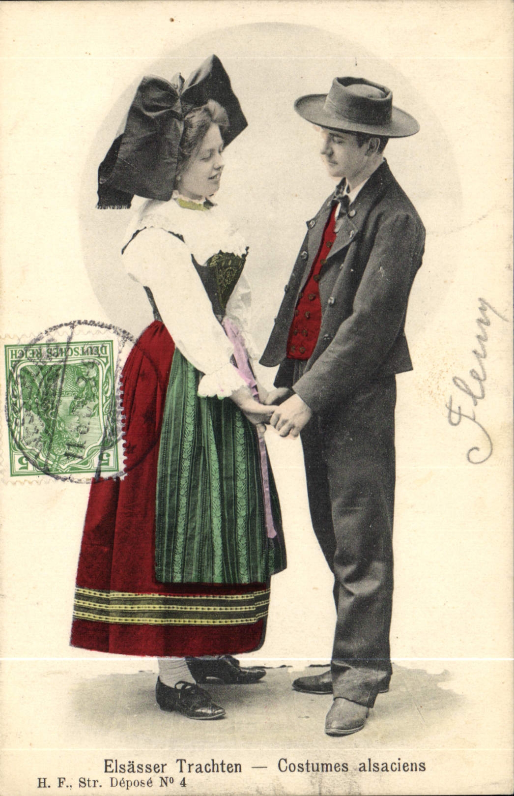 Elsässer Trachten — Costumes alsaciens — H. F. Str. Déposé N° 4