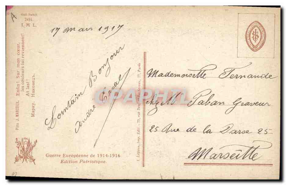 Femme d'Alsace — Souvenir — L. Jogassouvre — Achterkant
