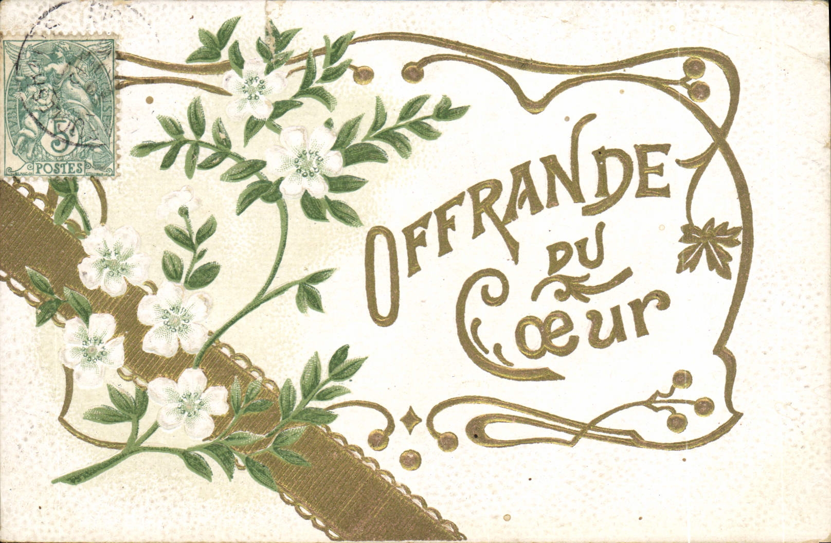 Offrande du Coeur — carte postale décorative — éditeur non visible