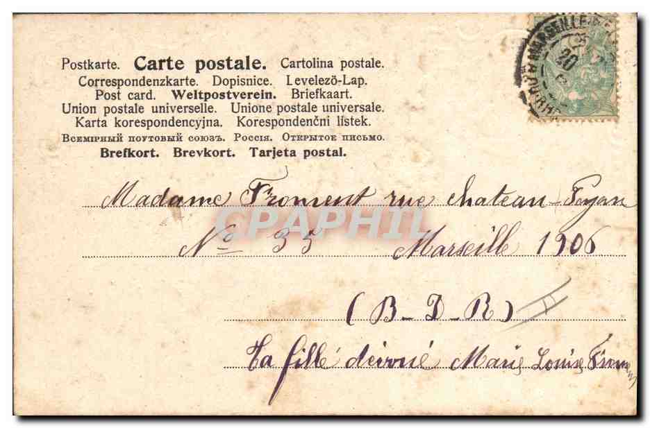 CPA Fantaisie Fleurs  — Rückseite