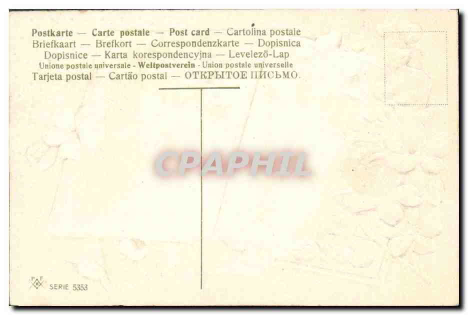 Livre ouvert avec fleurs et trèfles — Carte postale — Série 5353 — Achterkant