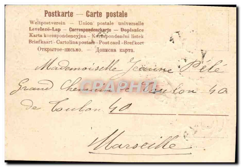 CPA Fantaisie Fleurs Colombe  — Verso