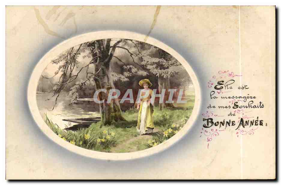 CPA Fantaisie Fleurs Femme 