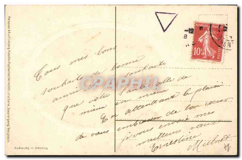 CPA Fantaisie Fleurs Femme  — Rückseite