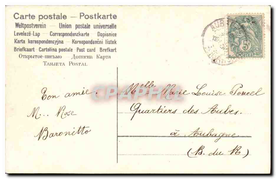 CPA Fantaisie Fleurs Colombe  — Rückseite