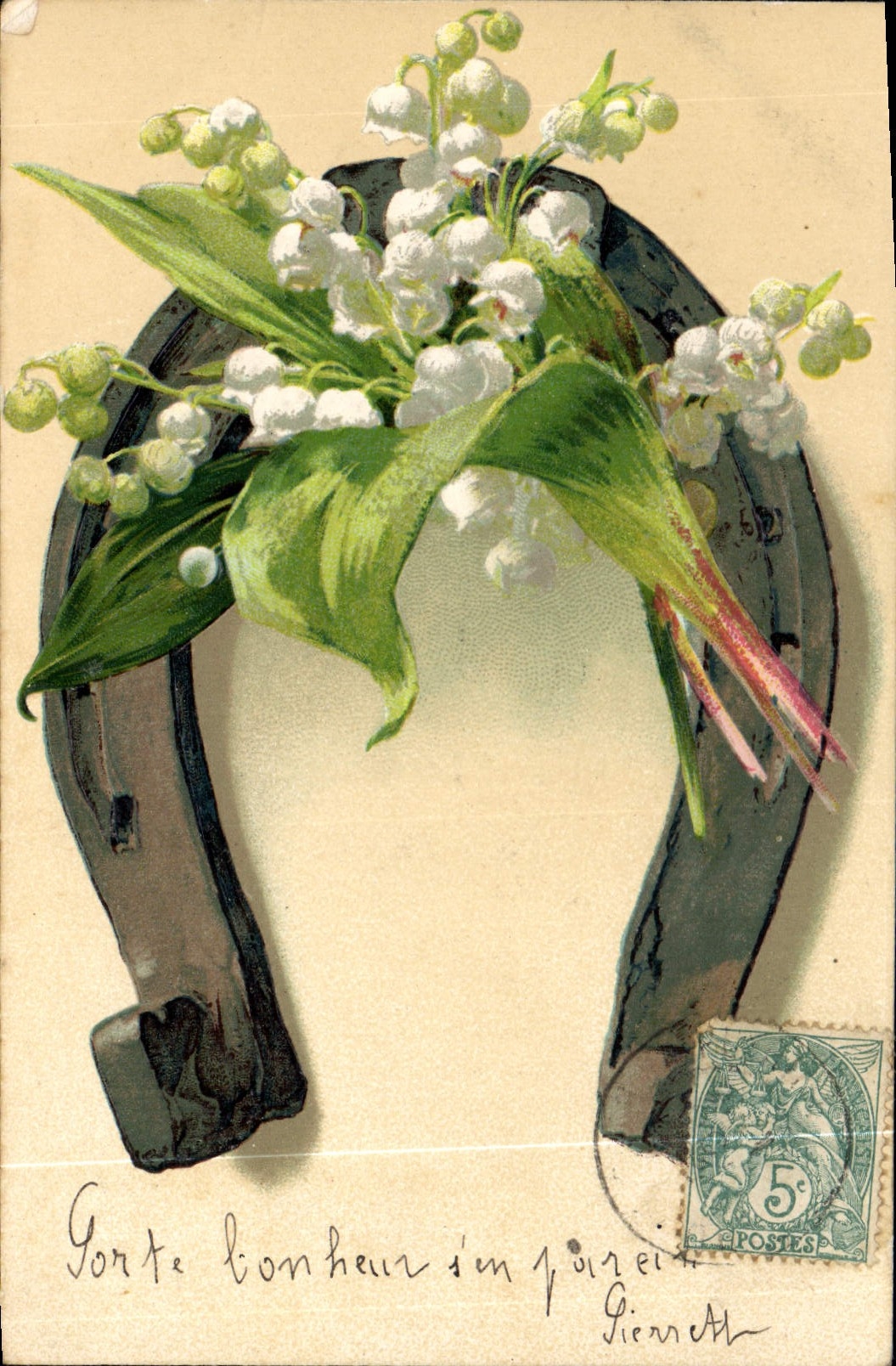 Horseshoe avec muguet — éditeur Pierrat, série 8