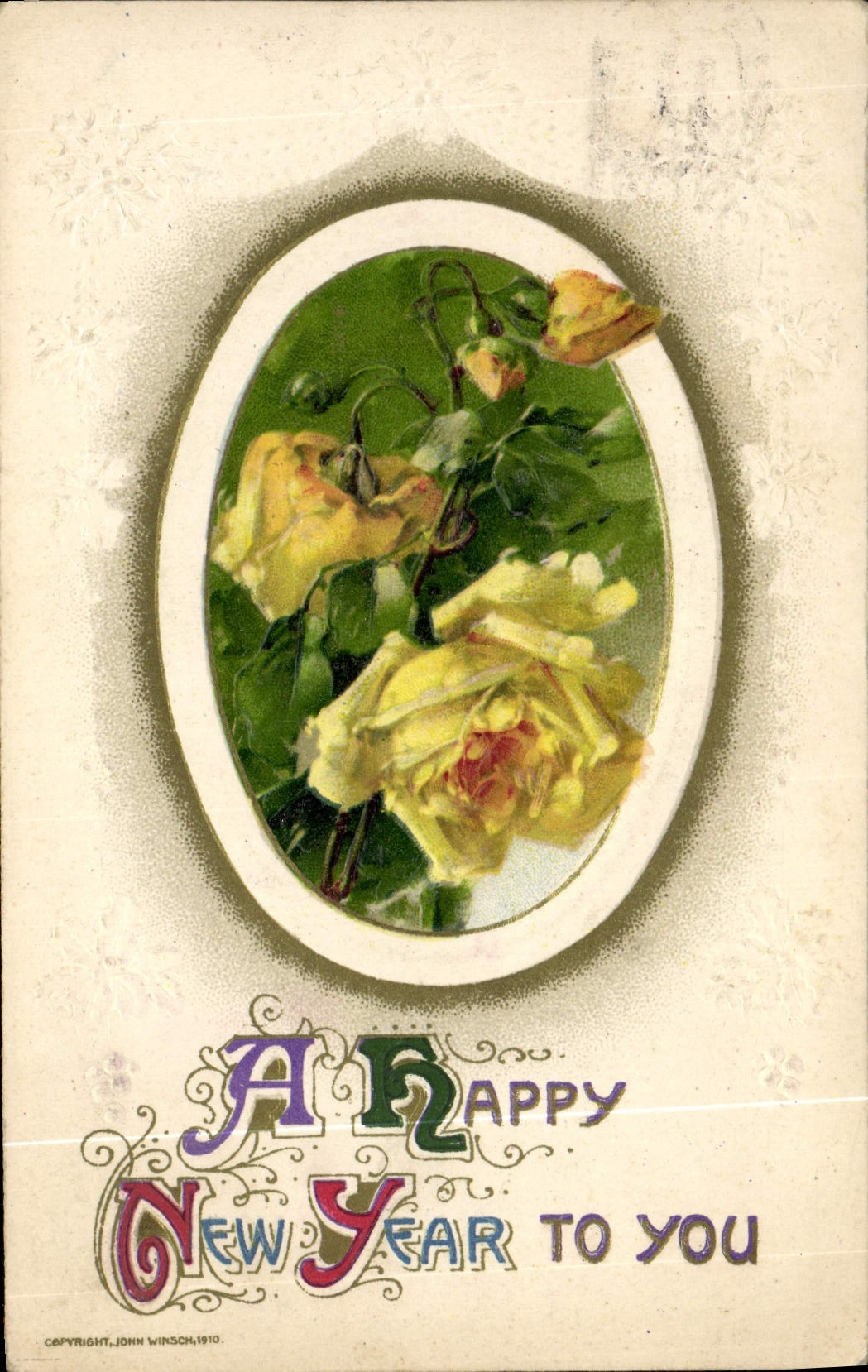 Fiori gialli — Cartolina di auguri per l'anno nuovo — John Winsch, numero di serie non visibile
