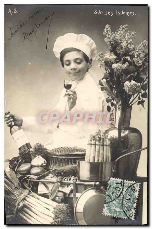 CPA Cuisine Enfant Sur ses lauriers 
