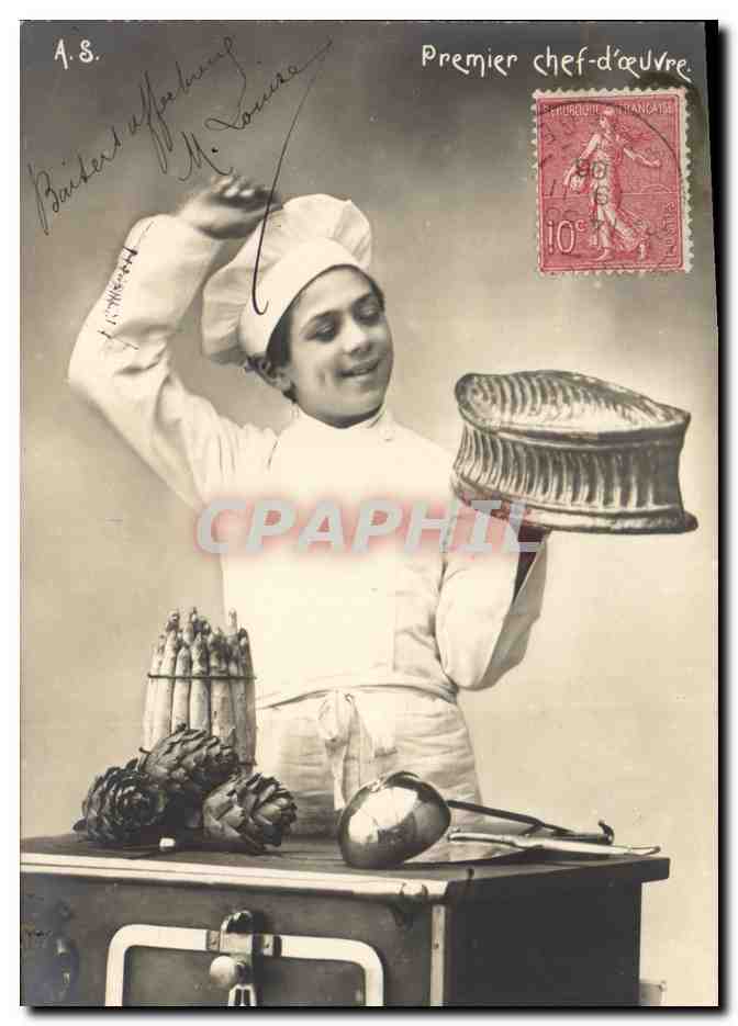 CPA Cuisine Enfant Premier chef d'oeuvre 