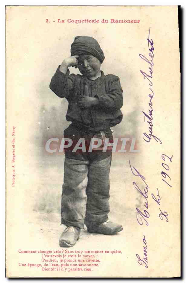 CPA Fantaisie Enfant La coquetterie du ramoneur 