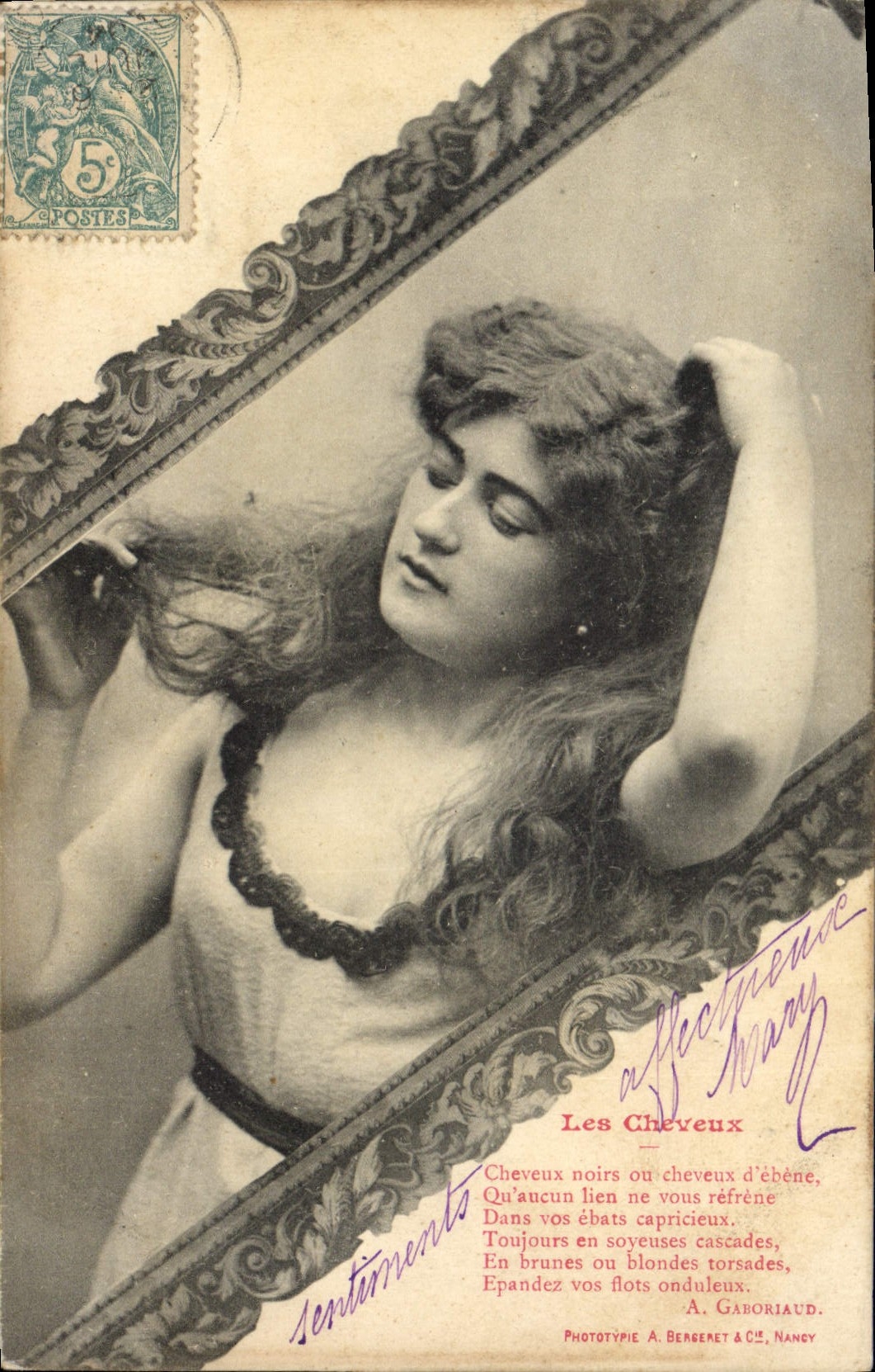 Les Cheveux — Sentiments — Phototypie A. Bergeret & Cie, Nancy