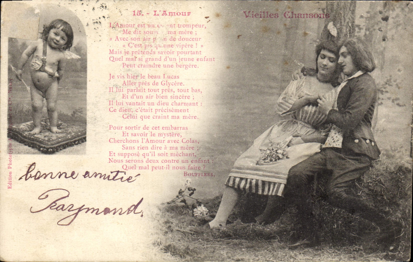 CPA Fantaisie Enfant L'amour Ange 