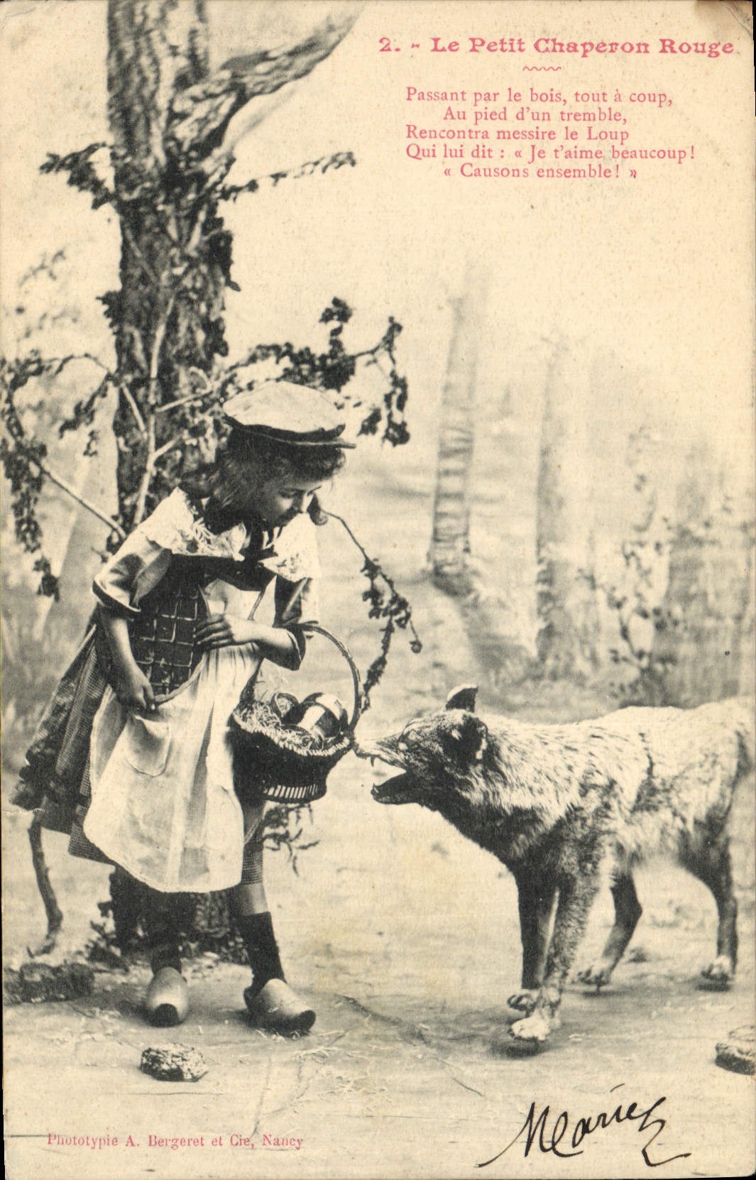 CPA Fantaisie Enfant Le petit Chaperon Rouge Loup 