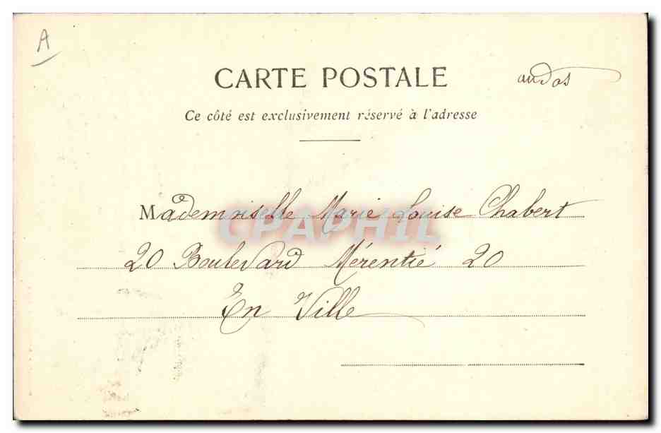 CPA Fantaisie Agence matrimoniale Aurore de Limenay Rue du Paradis Paris  — Verso