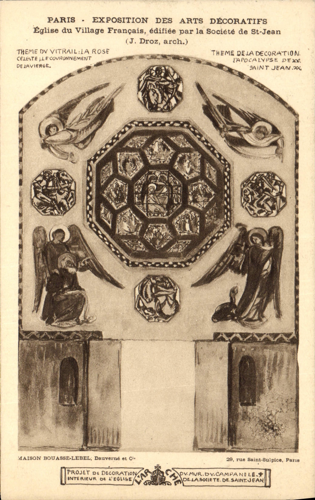 CPA Paris Exposition des Arts Decoratifs Eglise du Village Francais Societe de St Jean 