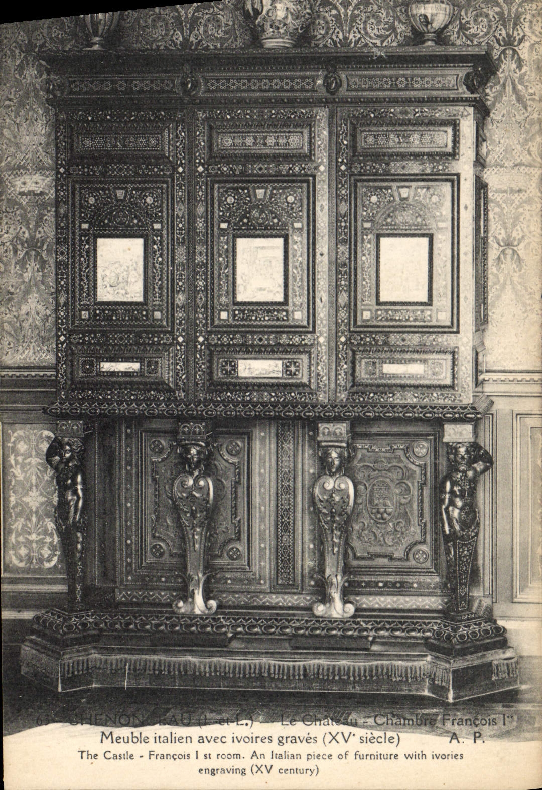 CPA Chenonceau Meuble italien Le chateau Chambre de Francois 1er 