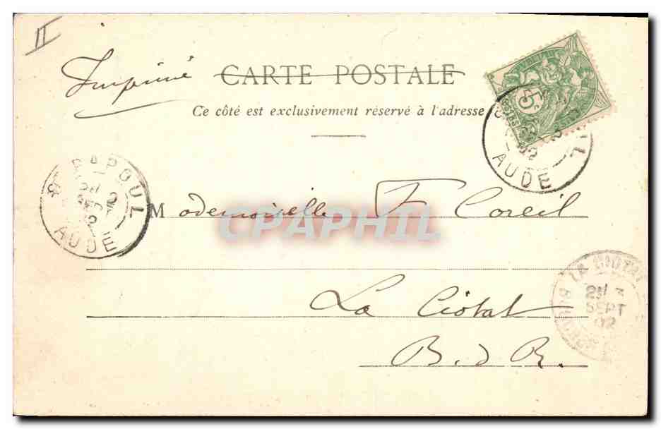 CPA Environs de Castelnaudary Tombeau de Monseigneur Donadieu Eglise de St Papoul  — Rückseite