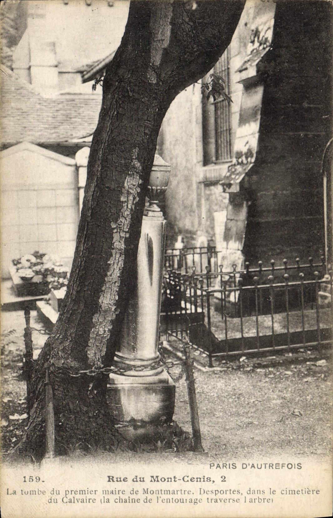 Tombe du premier maire de Montmartre — Rue du Mont-Cenis, Paris — Paris d'autrefois, n°159