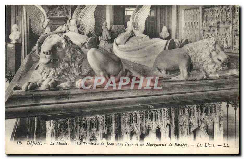 Dijon — Le Musée — Le Tombeau de Jean sans Peur et de Marguerite de Bavière — Les Lions — LL