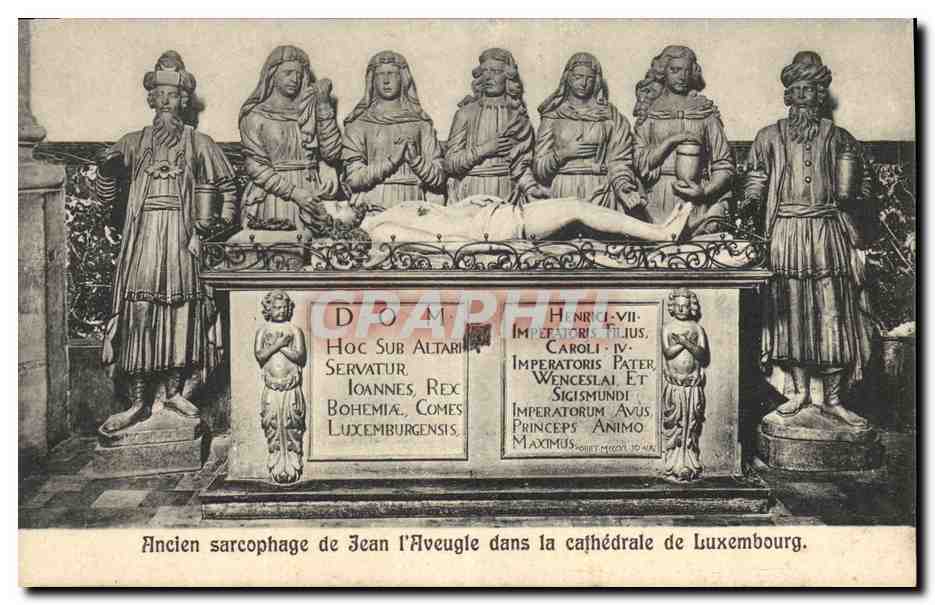CPA Ancien sarcophage de Jean l'aveugle dans la cathedrale de Luxembourg 