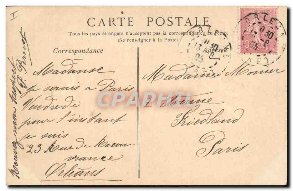 CPA Orleans Tombeau de Monseigneur Dupanloup  — Rückseite