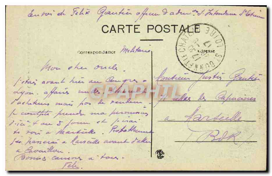CPA St Bonnet le Chateau Les momies  — Rückseite