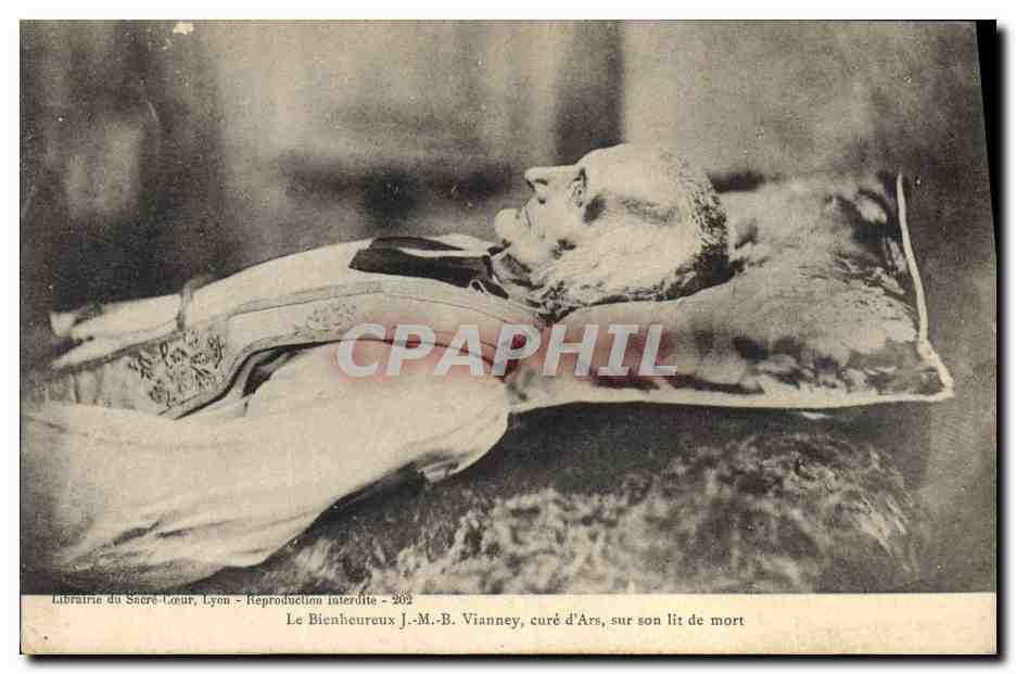 CPA Le bienheureux Vianney cure d'Ars sur son lit de mort 