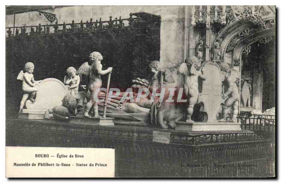 CPA Bourg Eglise de Brou Mausolee de Philibert le Beau Statue du Prince 