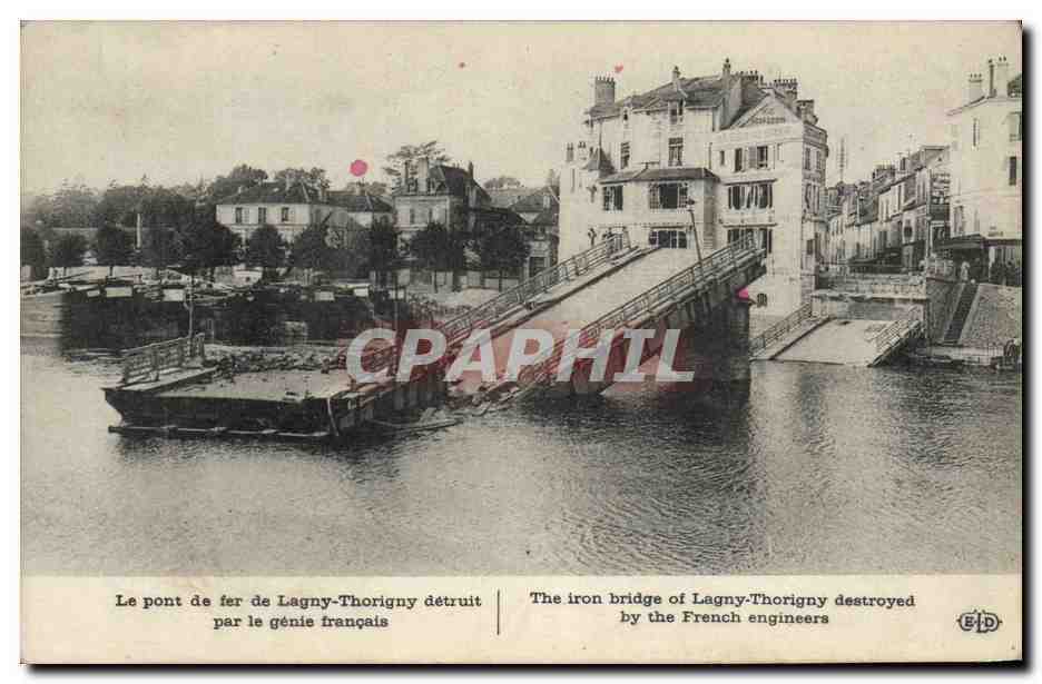 Le pont de fer de Lagny-Thorigny détruit par le génie français — Édition EID