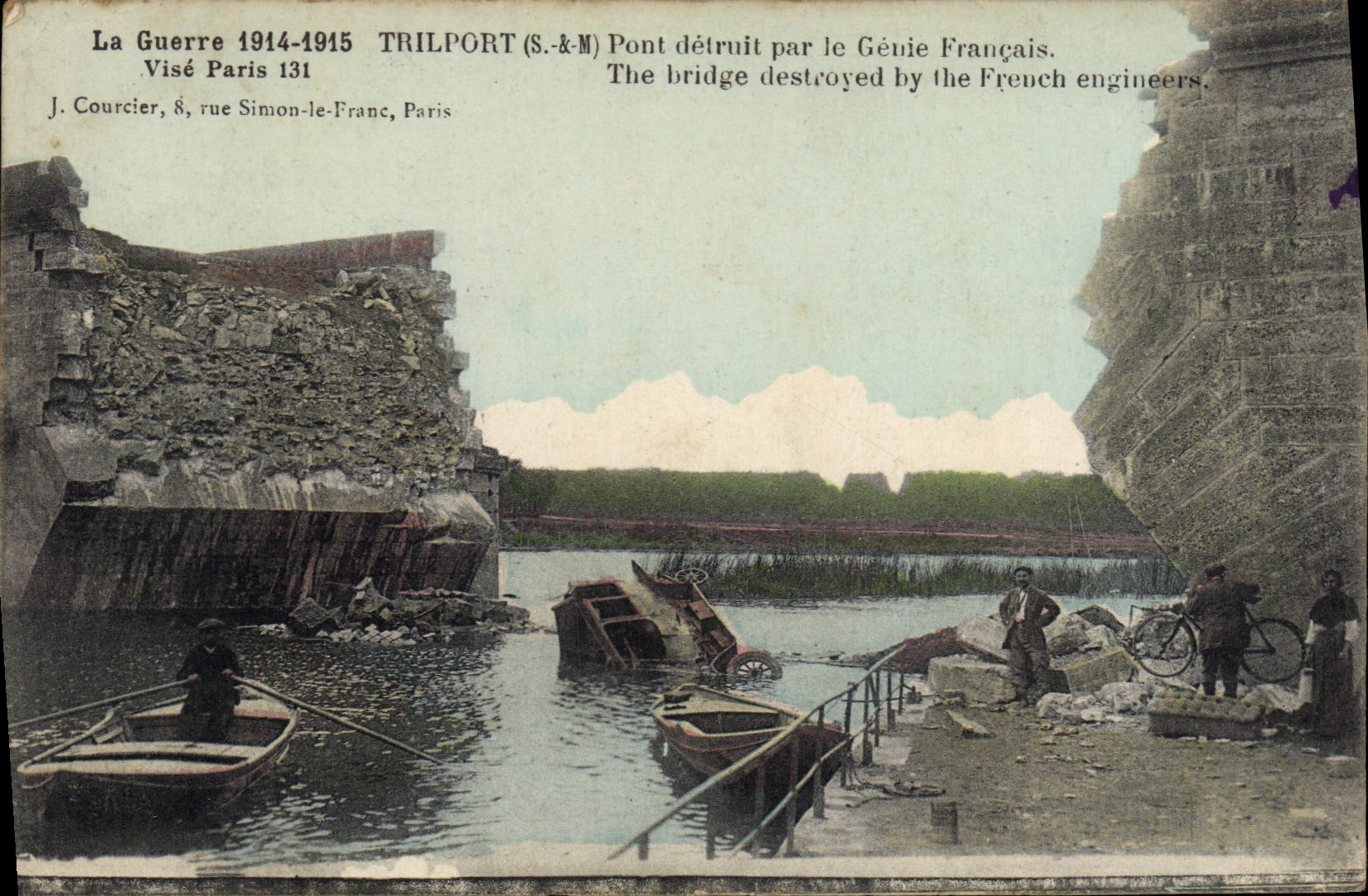 Trilport — Pont détruit par le Génie Français — J. Courcier, rue Simon-le-Franc, Paris