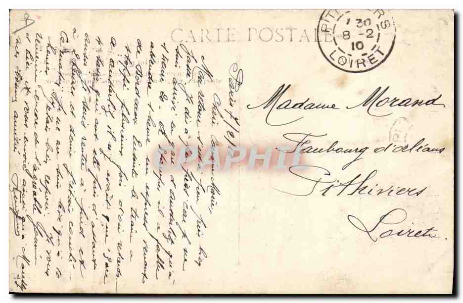 Crue de la Seine — Paris, Gare des Invalides — 28 Janvier 1910 — Éditeur inconnu — Verso