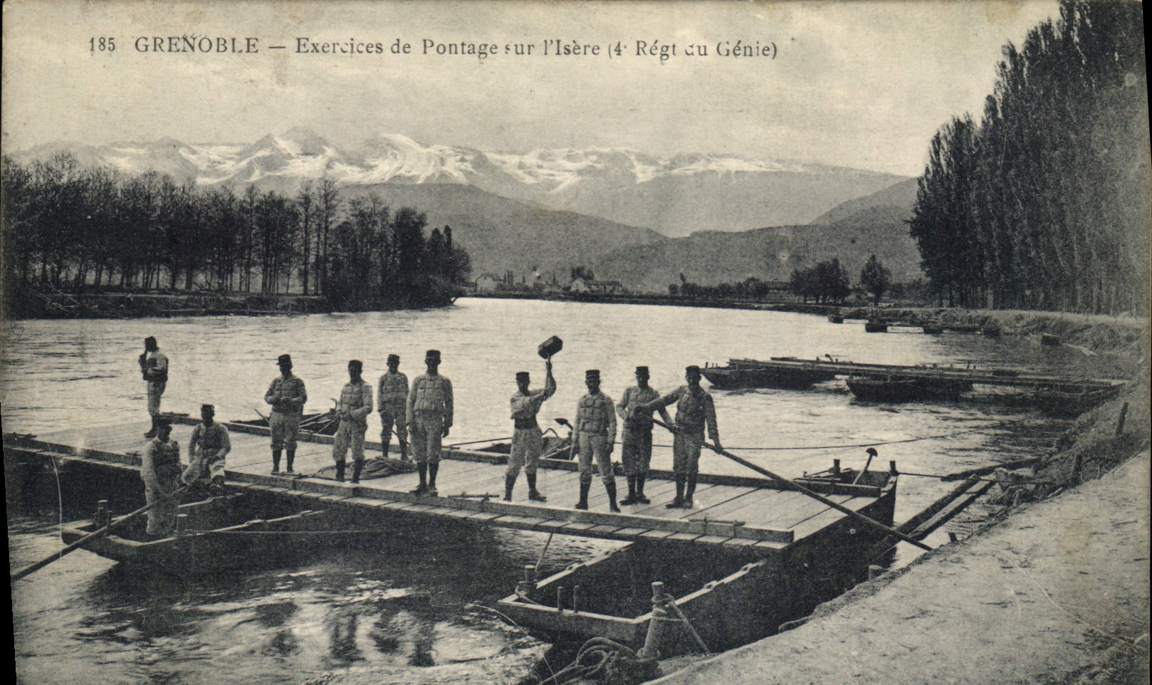 Grenoble — Exercices de Pontage sur l'Isère (4e Régiment du Génie)