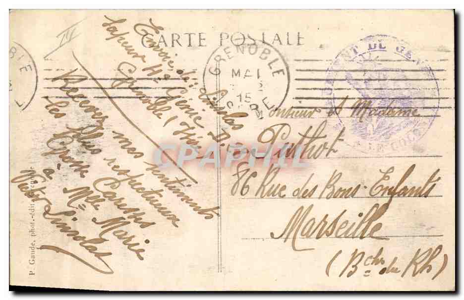 Grenoble — Exercices de Pontage sur l'Isère (4e Régiment du Génie) — Achterkant