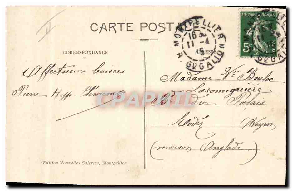 CPA Militaria Montpellier La citadelle du 2eme Genie — Rückseite