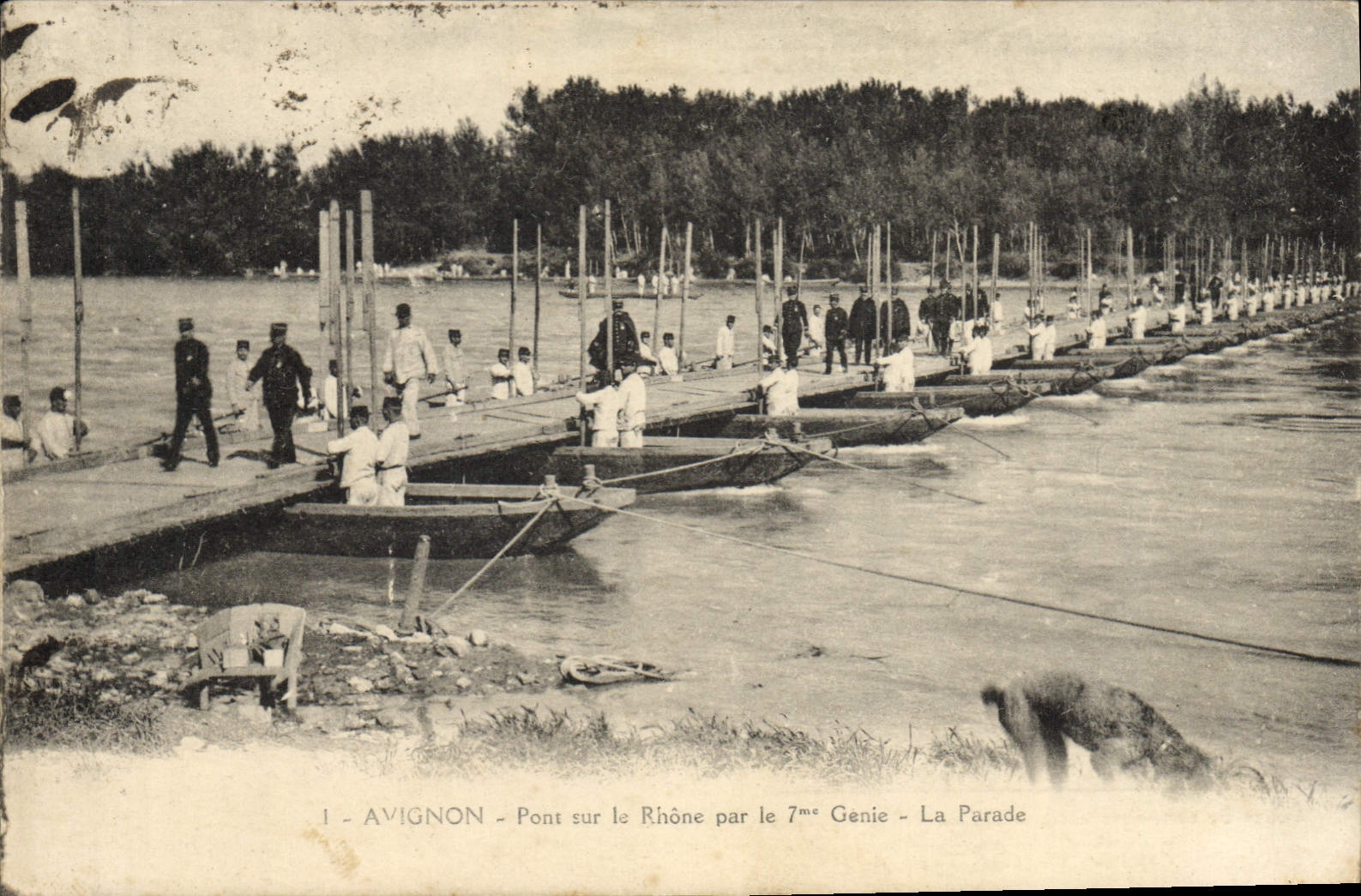Avignon - Pont sur le Rhône par le 7ème Génie - La Parade