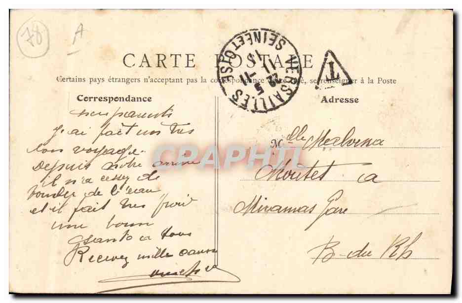 Versailles (S.-et-O.) - Caserne du Génie - Rue de Satory — Verso