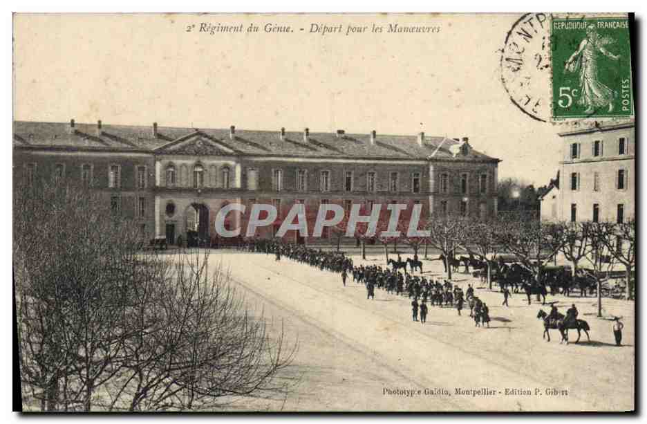 CPA Militaria 2eme Regiment du Genie Depart pour les manoeuvres 