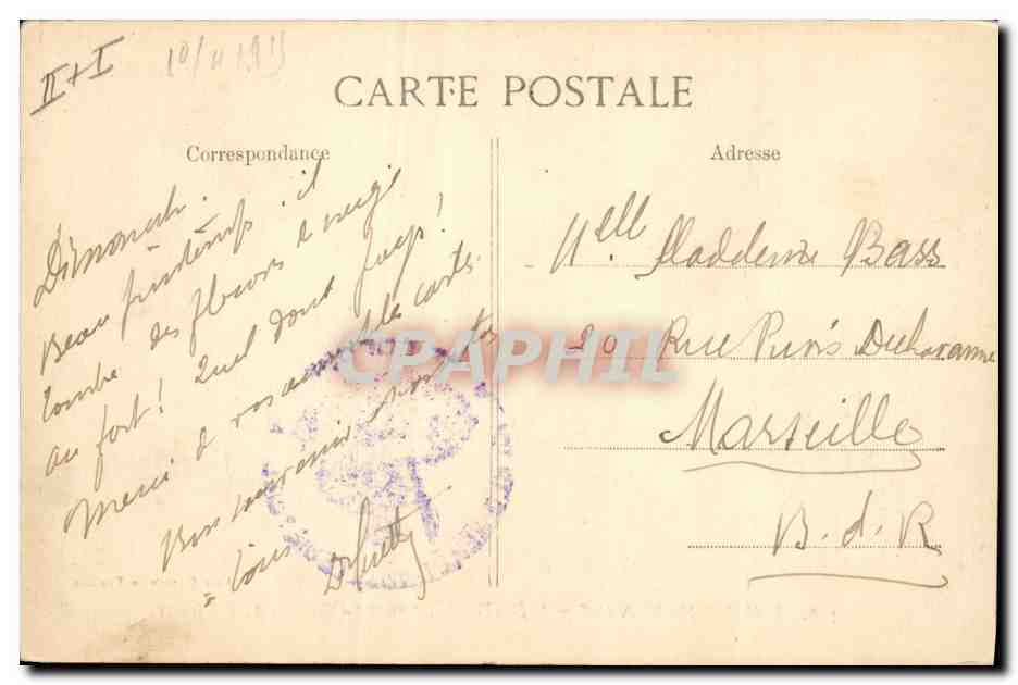 Cuirassé d'Escadre 'Justice' — Marine Nationale — Aux Dames de France — Verso