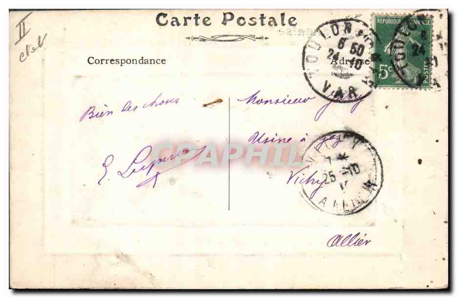 CPA Bateau Justice Cuirasse de 1er rang  — Verso
