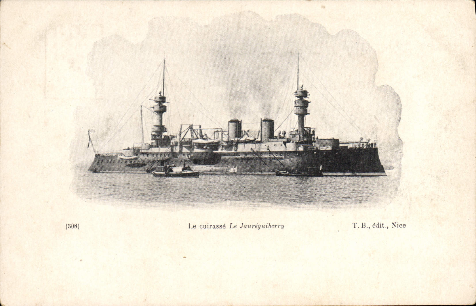 Le cuirassé Le Jauréguiberry — (508) — T.B., édit., Nice