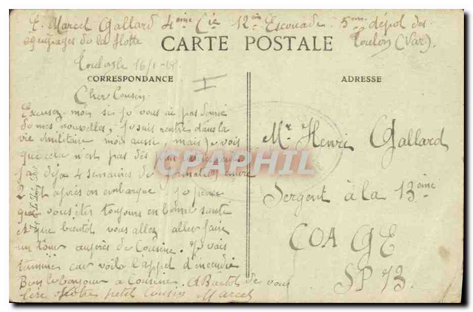 CPA Bateau Jules Michelet Croiseur Cuirasse  — Verso