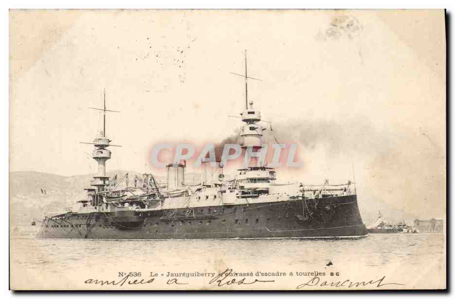 CPA Bateau Le Jaureguiberry Cuirasse d'escadre a tourelles 