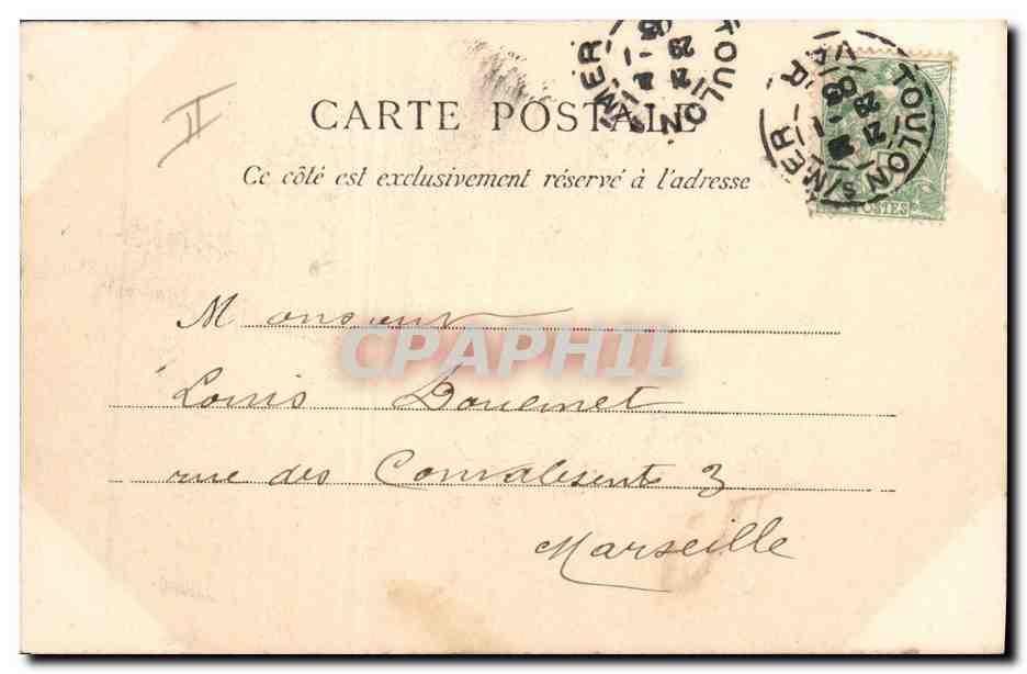 CPA Bateau Le Jaureguiberry Cuirasse d'escadre a tourelles  — Verso