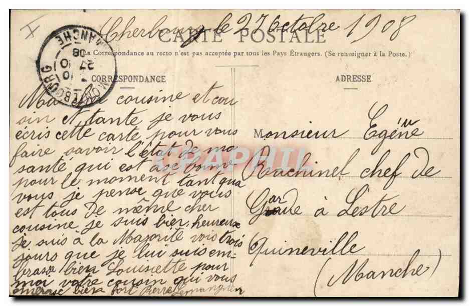 Le Jemmapes, Cuirassé Garde-Côtes — Collection P. B., Cherbourg — Achterkant