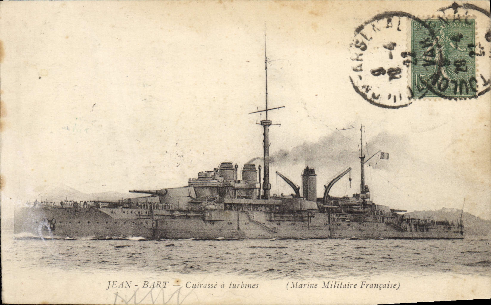 CPA Bateau Jean Bart Cuirasse a turbines 