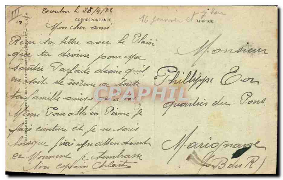 CPA Bateau Jean Bart Cuirasse a turbines  — Verso