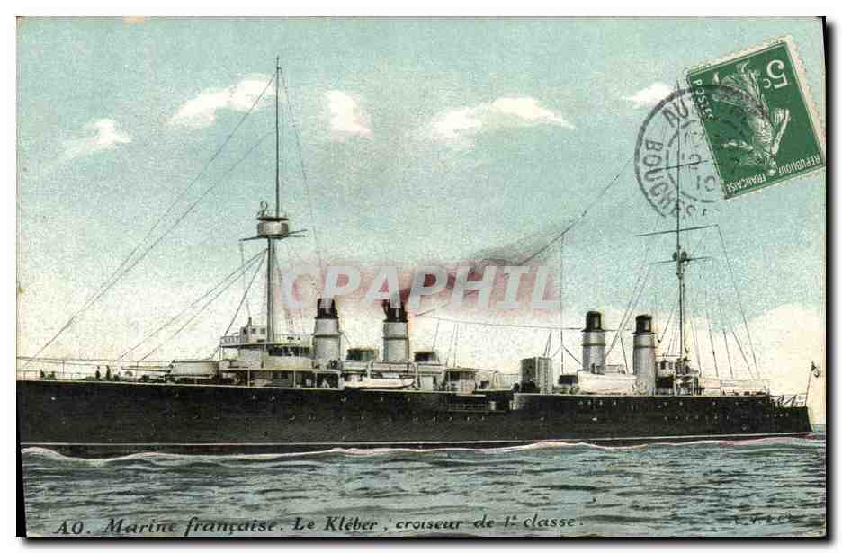 Le Kleber, croiseur de 1ère classe — Marine française — éditeur A.O.