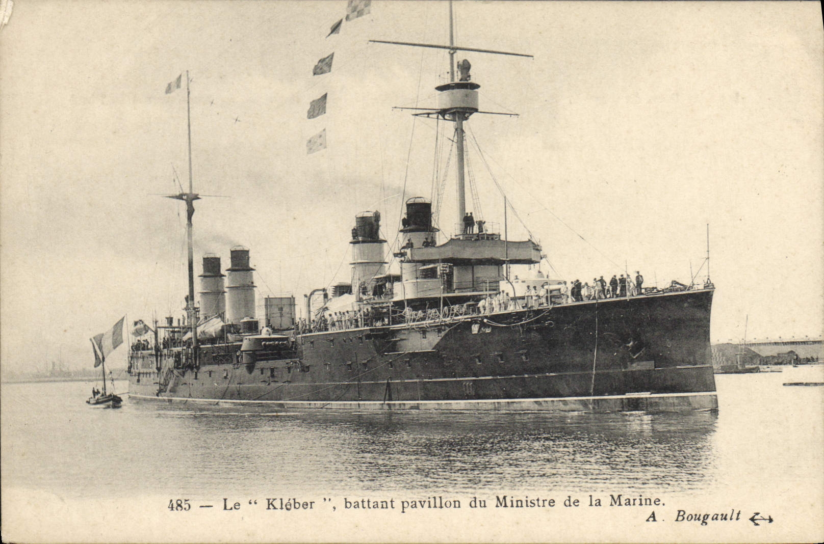 Le "Kléber", battant pavillon du Ministre de la Marine — A. Bougault, n° 485