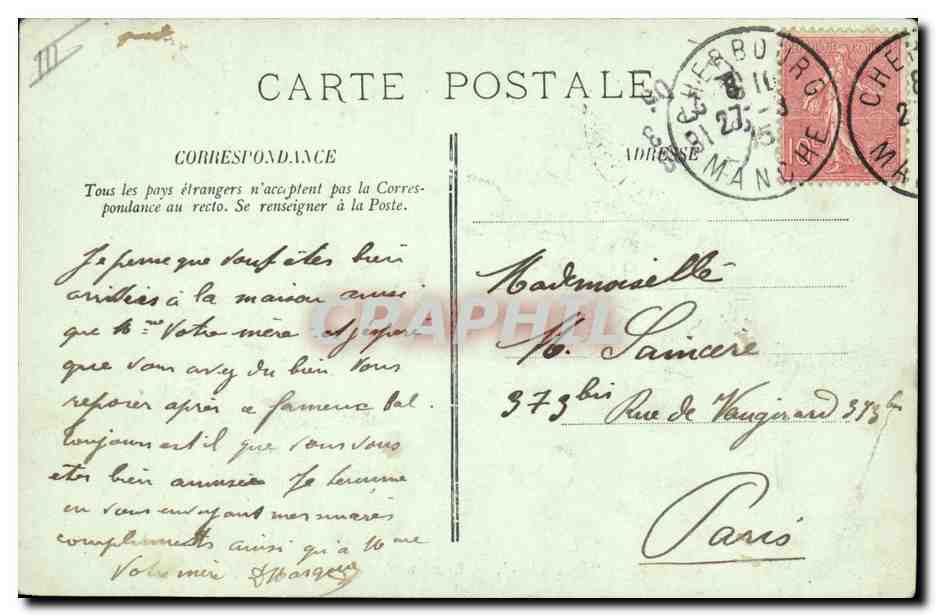 Le Kleber — Croiseur-Cuirassé de 1er Rang — Collection F. B. Cherbourgo — Verso