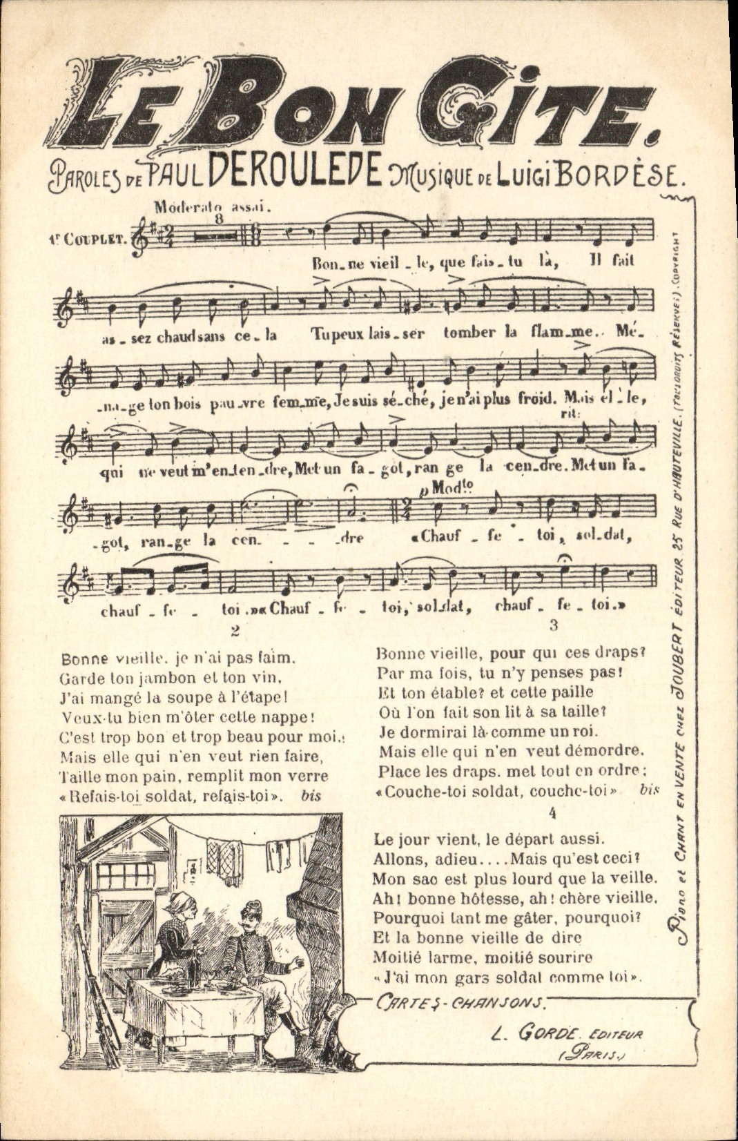 Le Bon Gîte — Chanson — L. Gorde Éditeur (Paris)